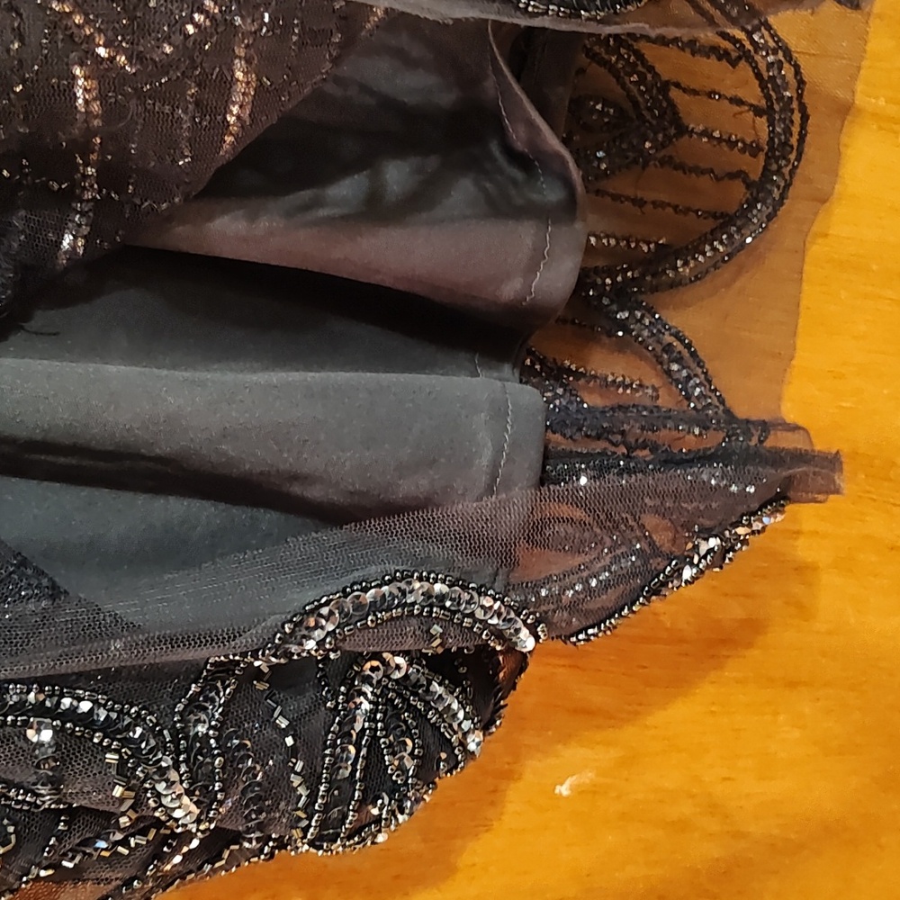 Prelude Beaded Sheath Dress Slate Blue Sleeveless Sequins Evening Dance Hoco 6 - Picture 7 of 13